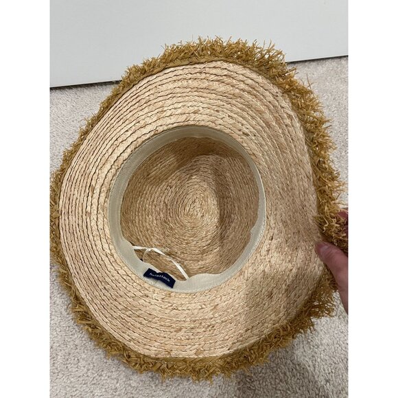 NWOT Hat Attack Fringe Brim Raffia Straw Sun Hat
